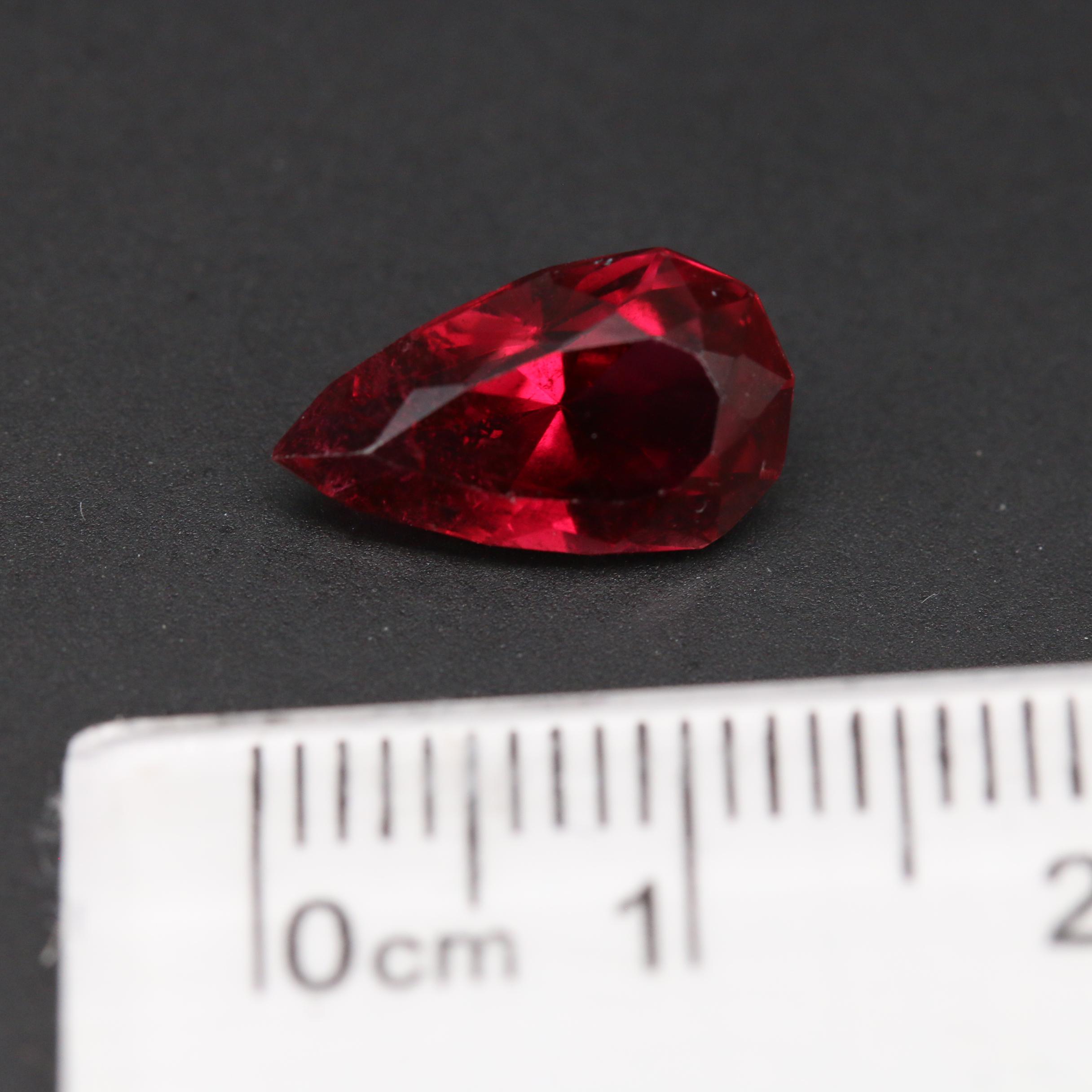 Loose 2.75 CT Modified Pear Faceted Rubellite