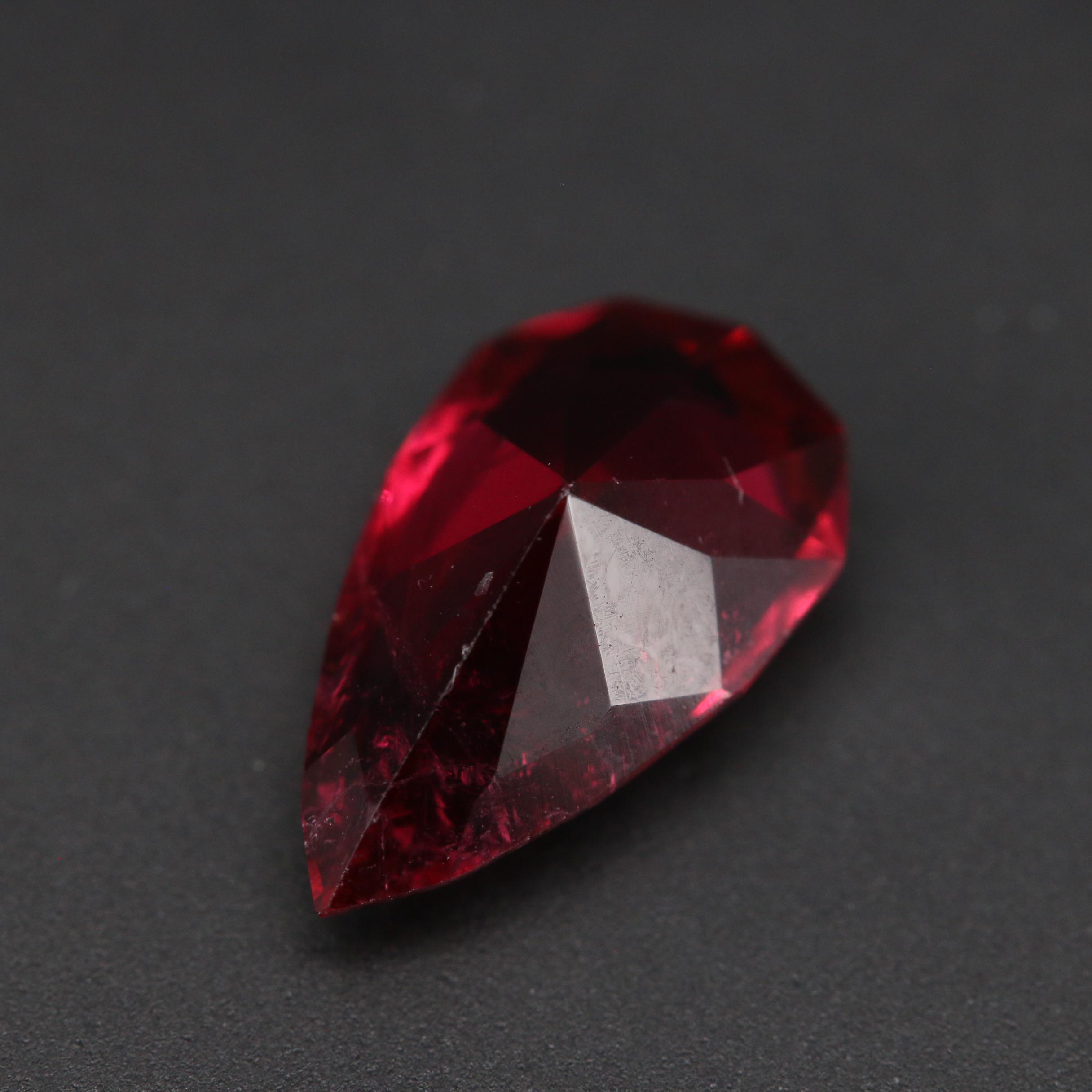 Loose 2.75 CT Modified Pear Faceted Rubellite