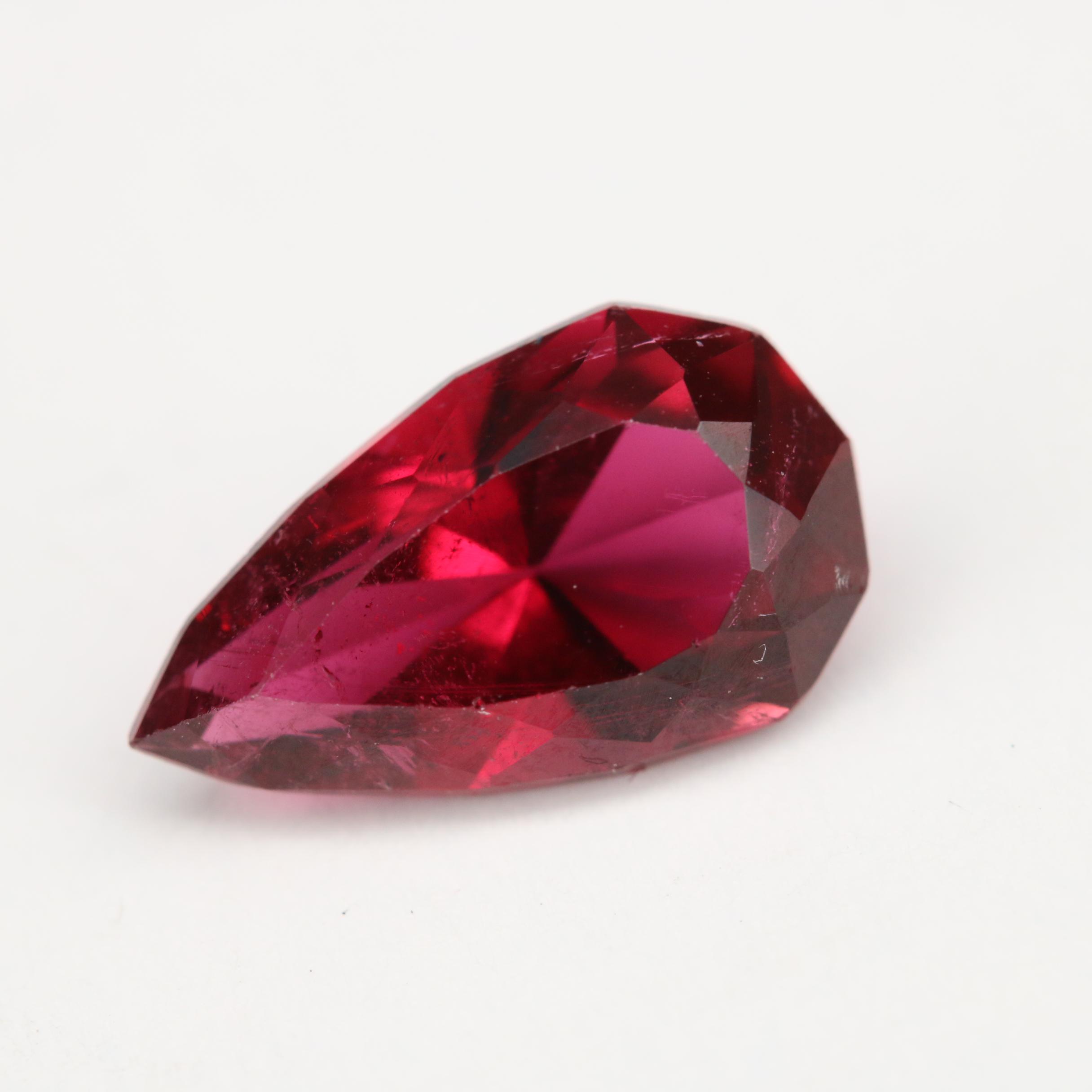 Loose 2.75 CT Modified Pear Faceted Rubellite