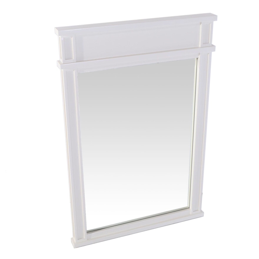 24" White Rectangular Mahogany Bathroom Vanity Mirror