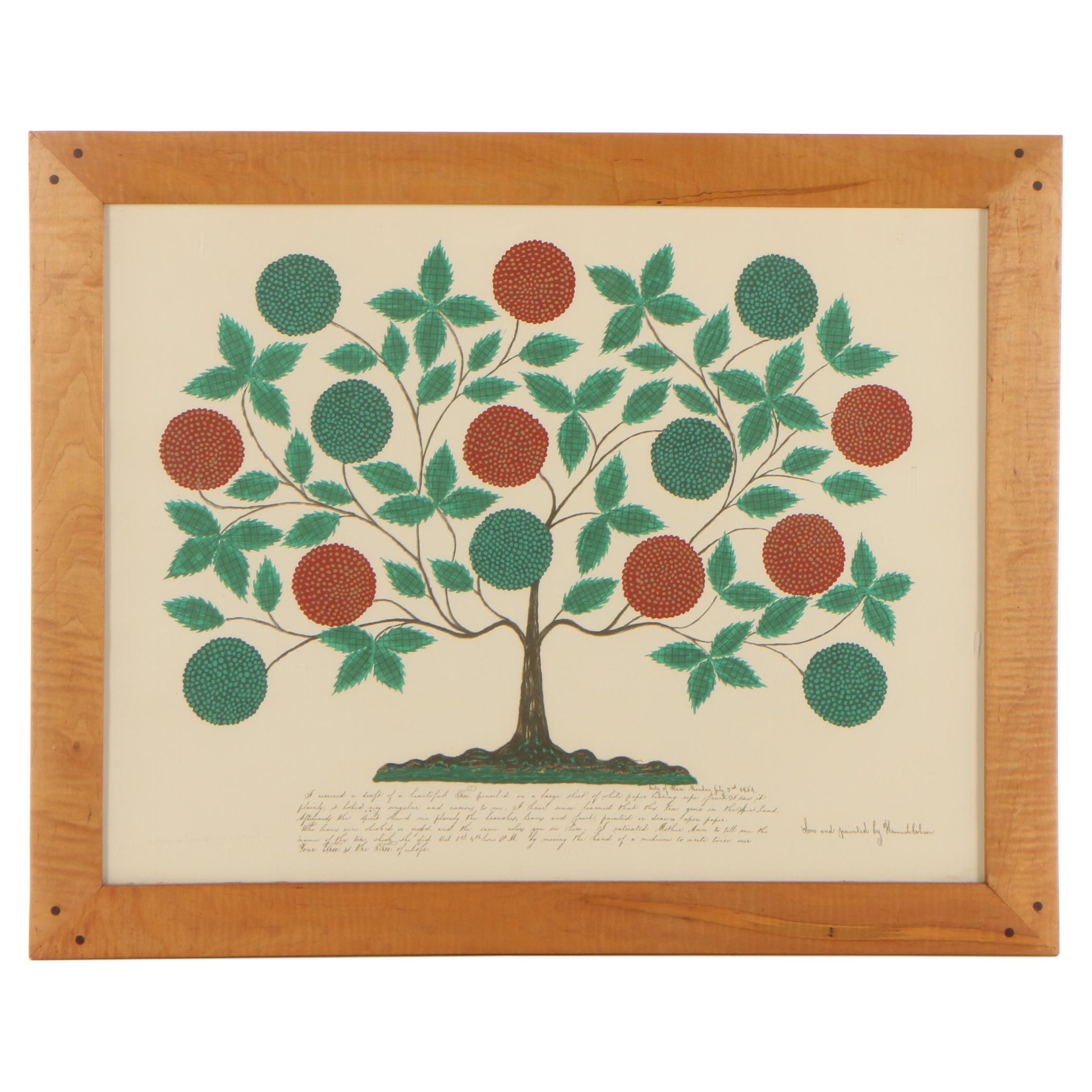 Serigraph After Hannah Cohoon "Tree of Life," Mid to Late 20th Century