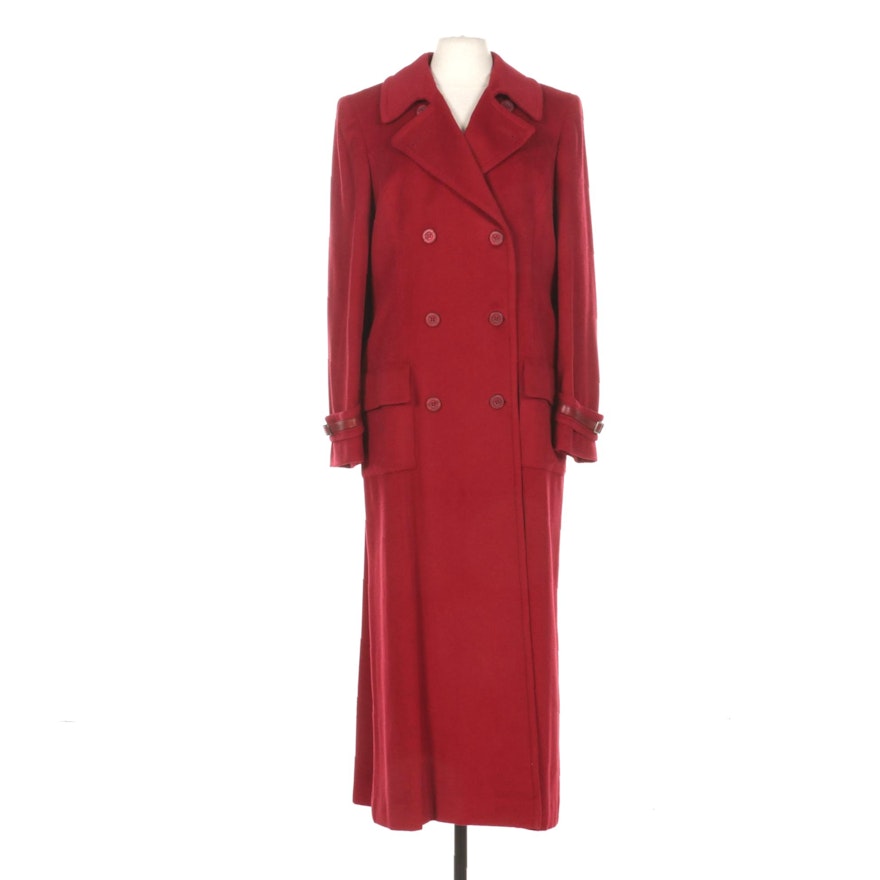 Marisa Minicucci Red Wool Blend Double-Breasted Coat