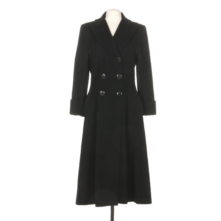 Christian Dior Loro Piana Black Cashmere Double-Breasted Coat