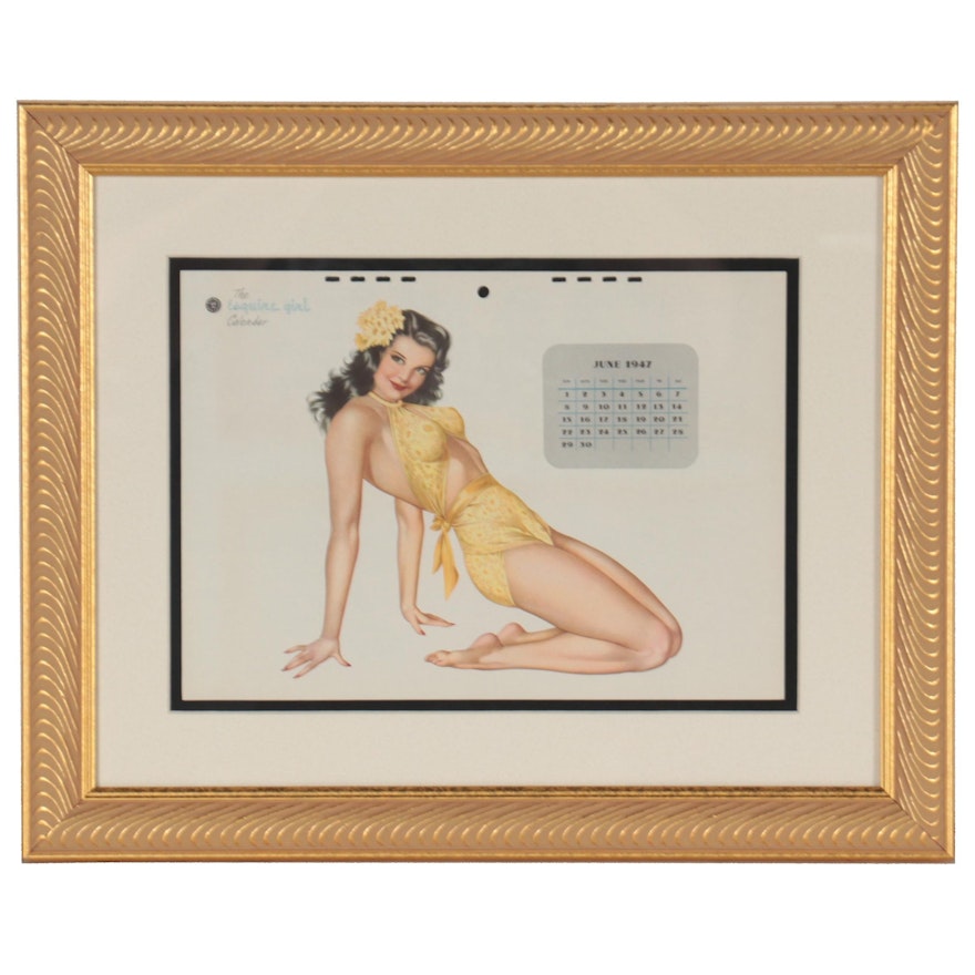 Offset Lithograph Calendar Page After Alberto Vargas