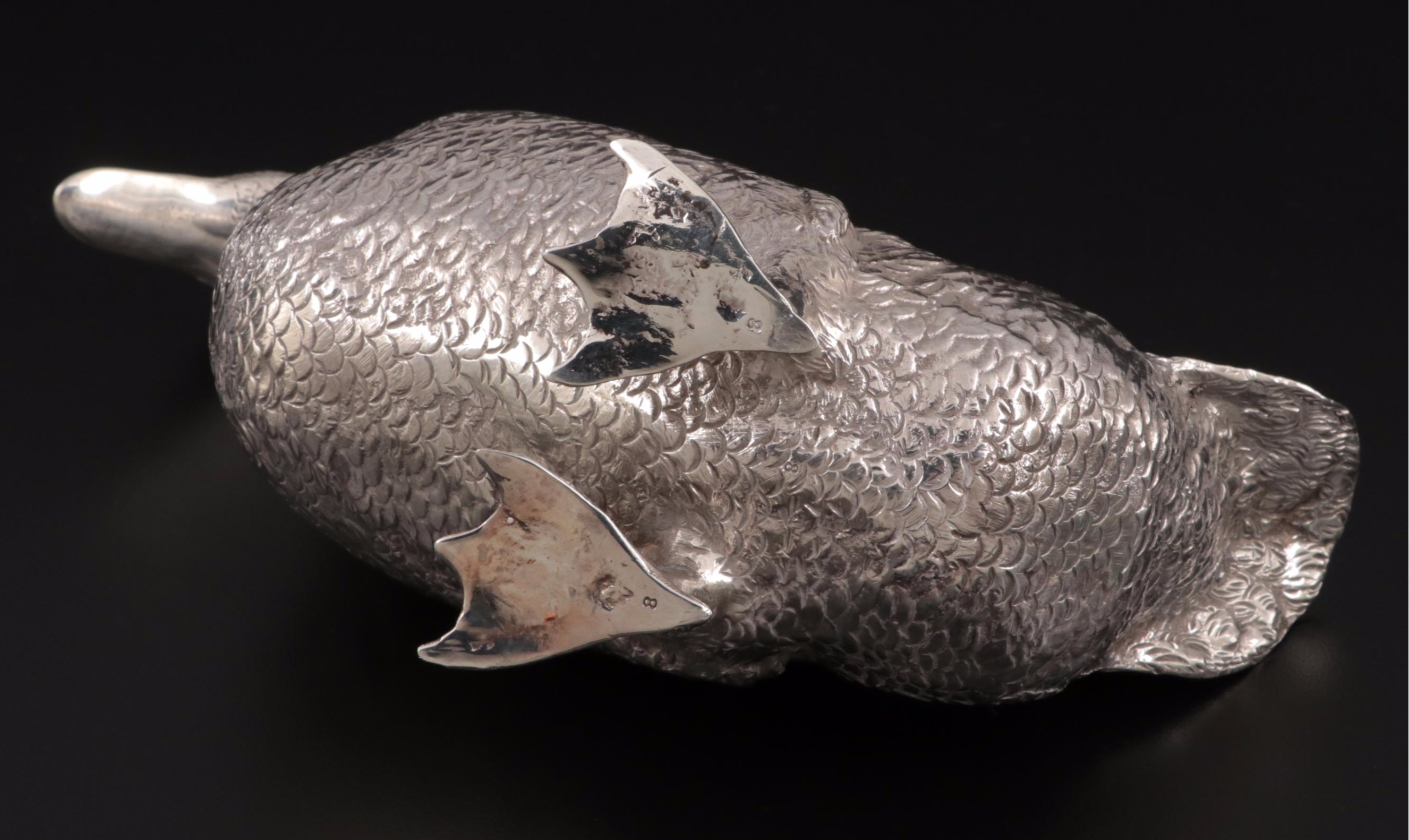 Sterling Silver Duck Figurine, Late 20th Century