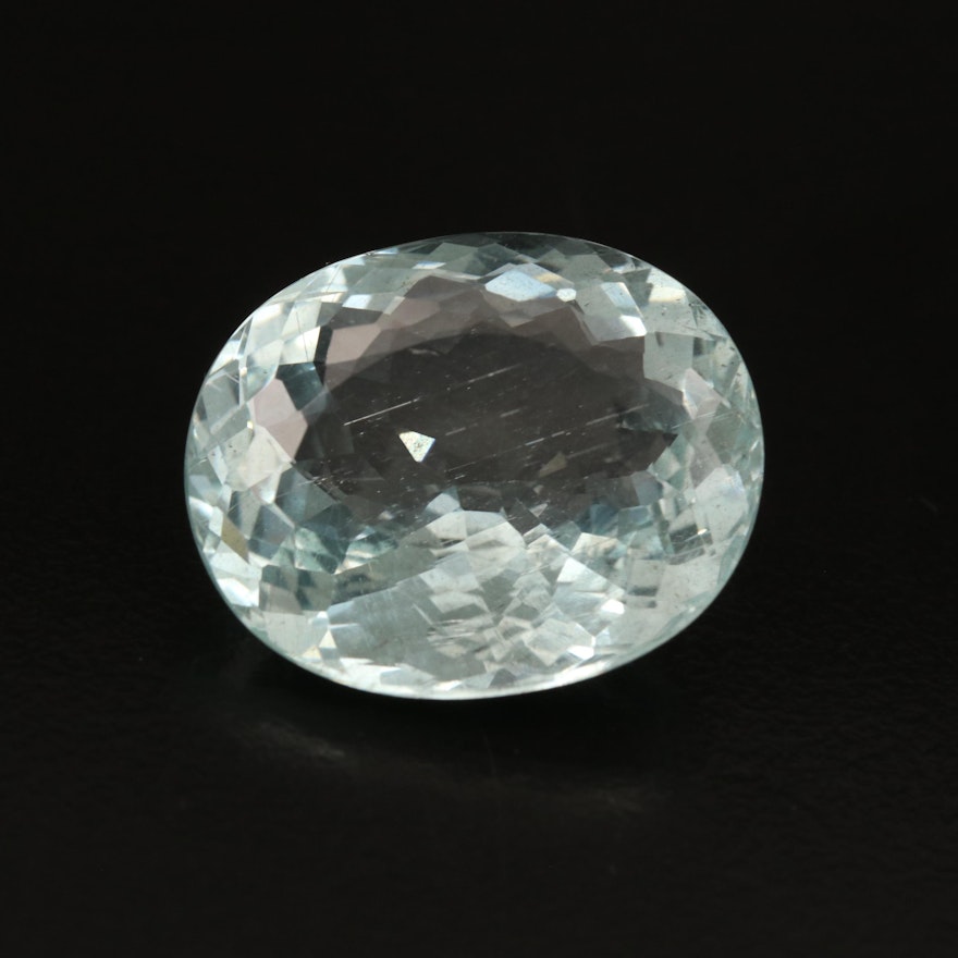 Loose 21.47 CT Oval Faceted Aquamarine