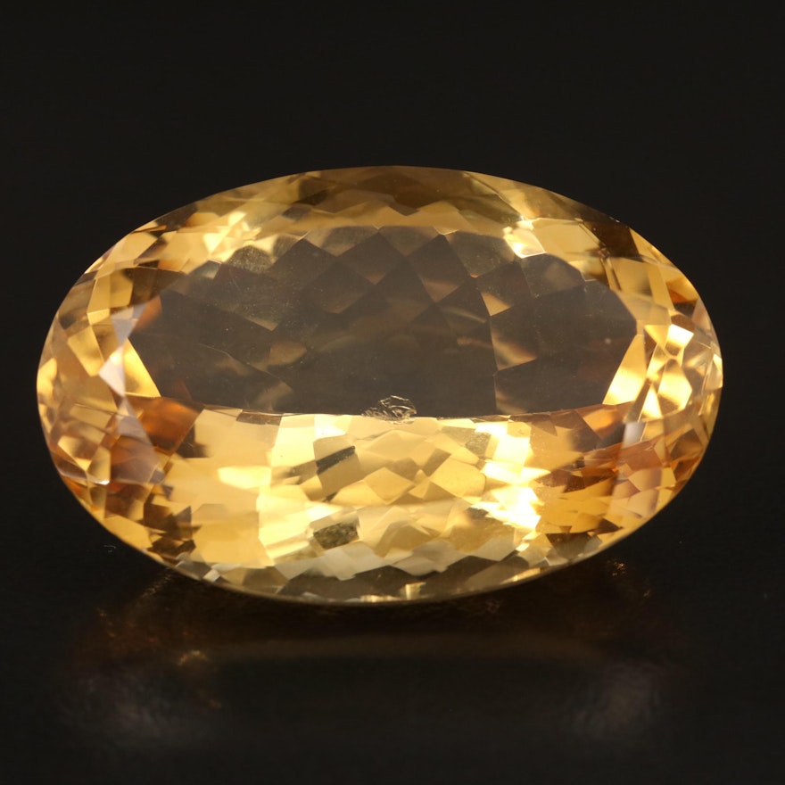 Loose 83.83 CT Oval Faceted Citrine