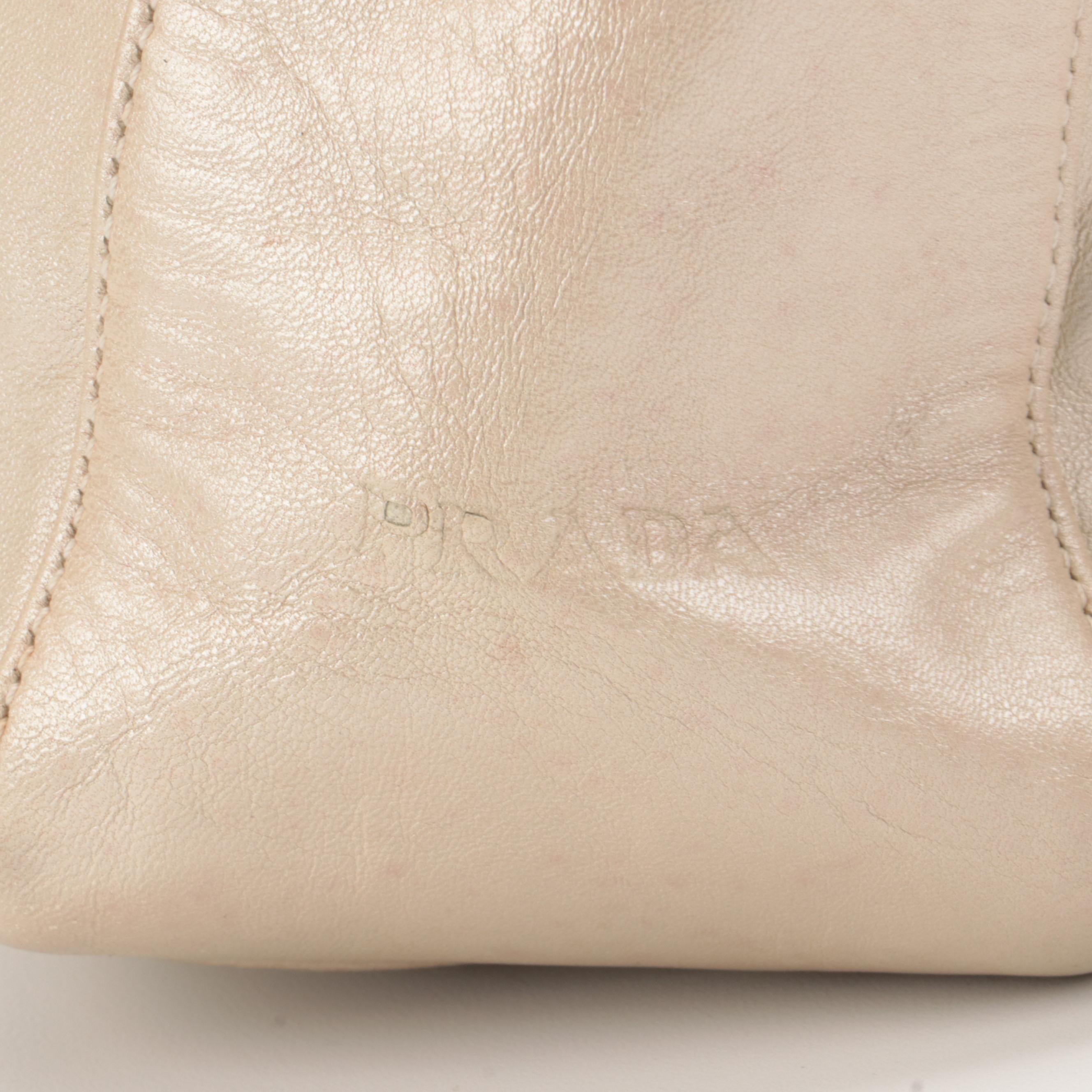 Prada Shoulder Bag in Metallic Sheen Leather