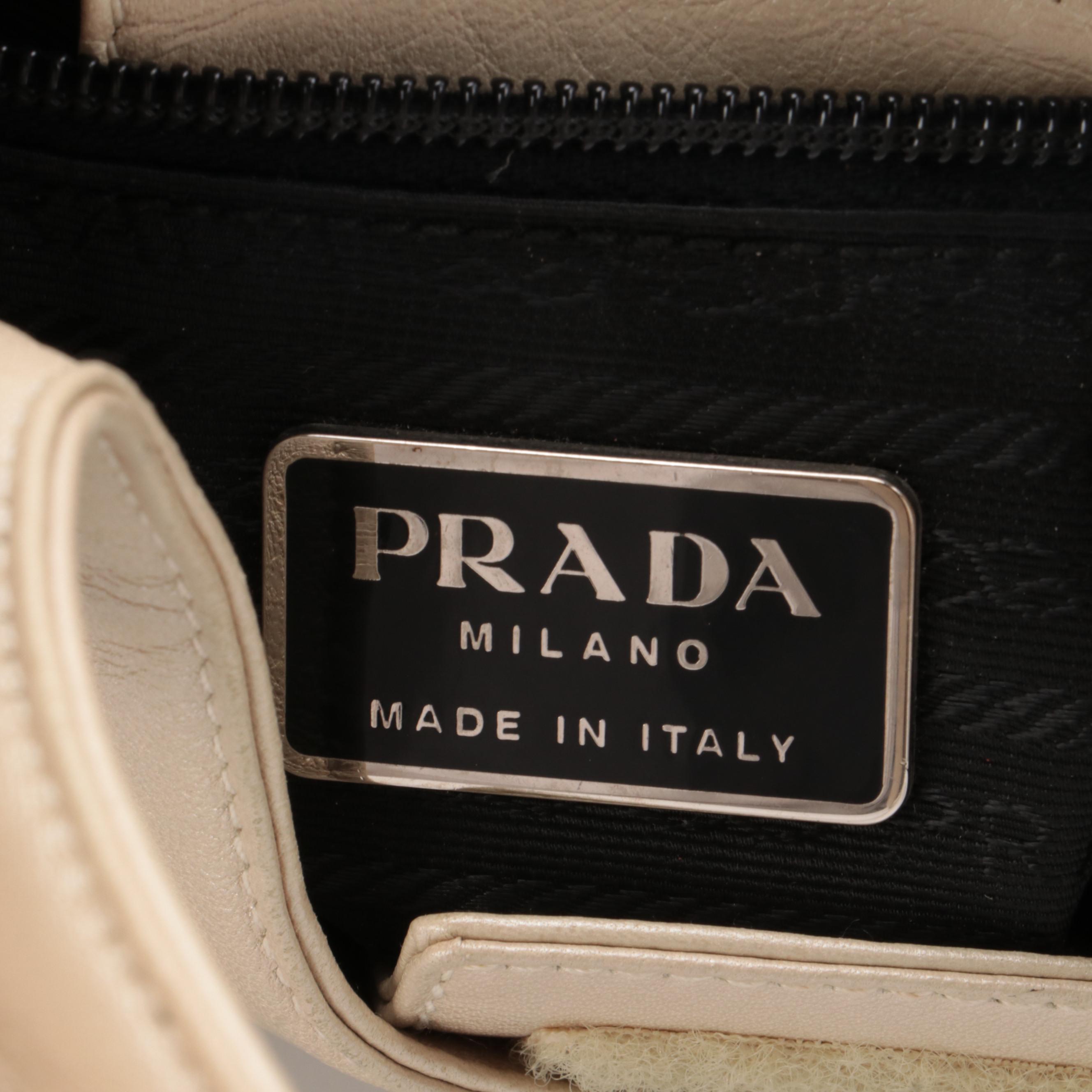 Prada Shoulder Bag in Metallic Sheen Leather