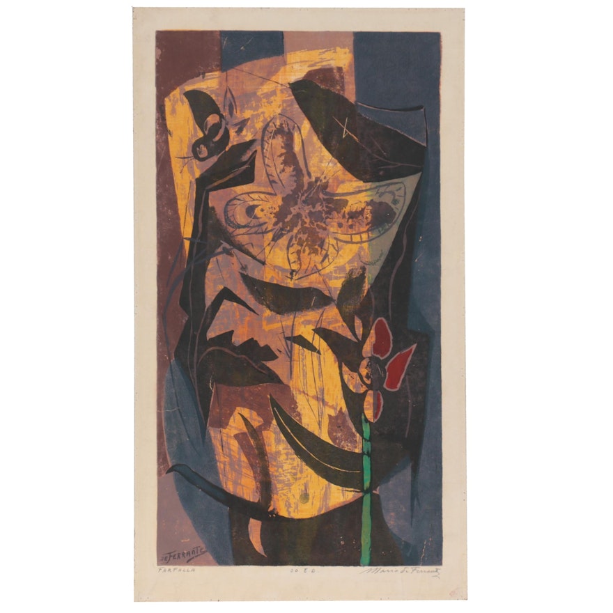 Mario De Ferrante Serigraph "Farfalla," Late 20th Century