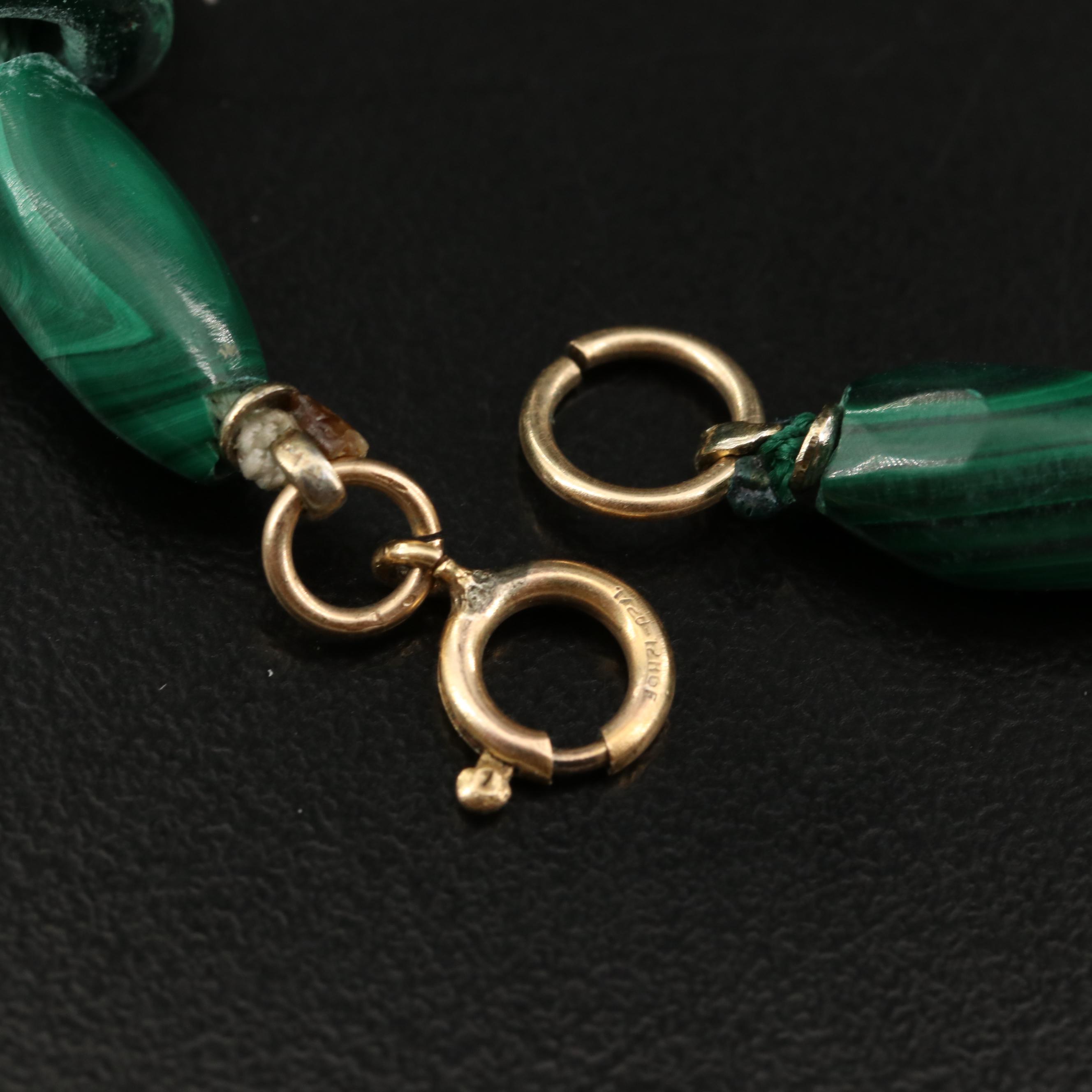 Graduated Malachite Bead Necklace