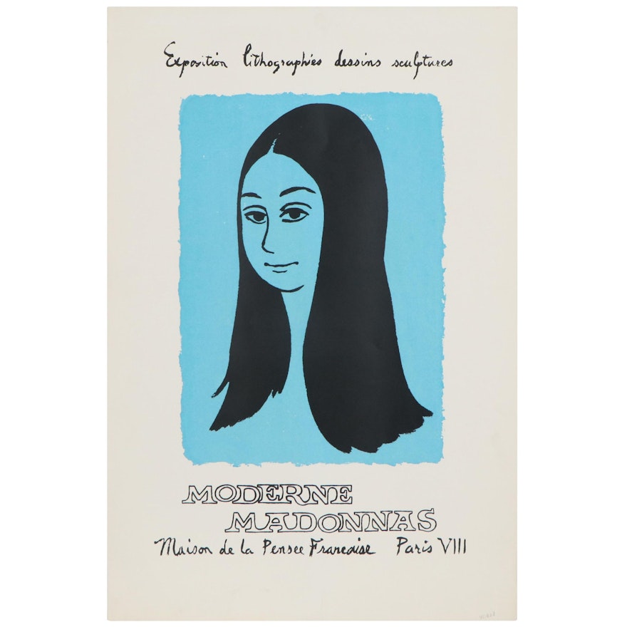 French "Moderne Madonnas" Serigraph Exhibition Poster