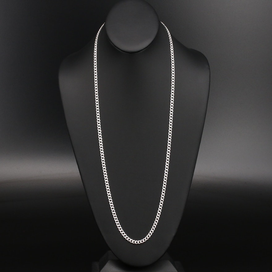 Italian Sterling Curb Chain Necklace