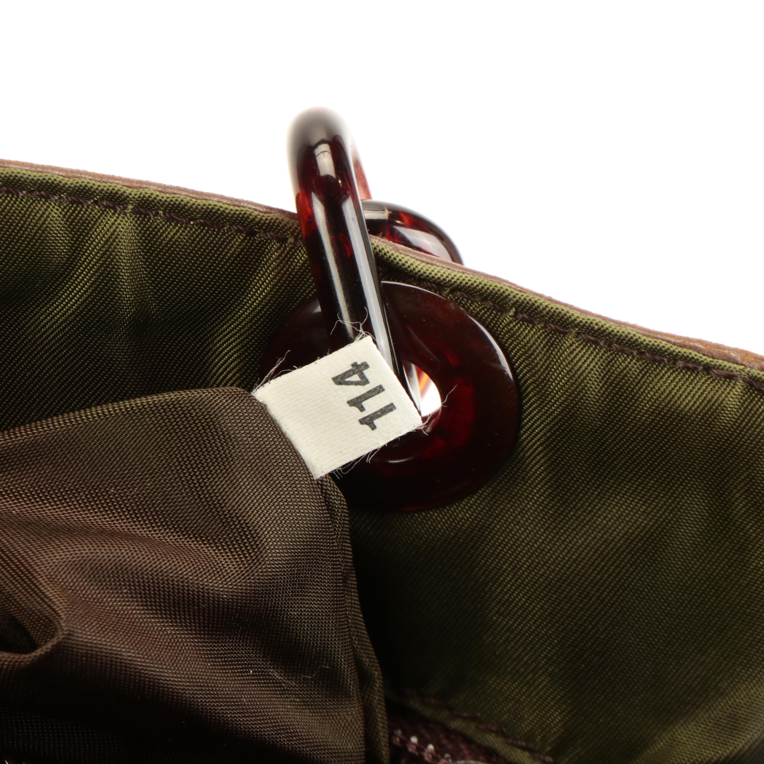 Prada Nylon and Leather Shoulder Bag with Plastic Chain Link Strap