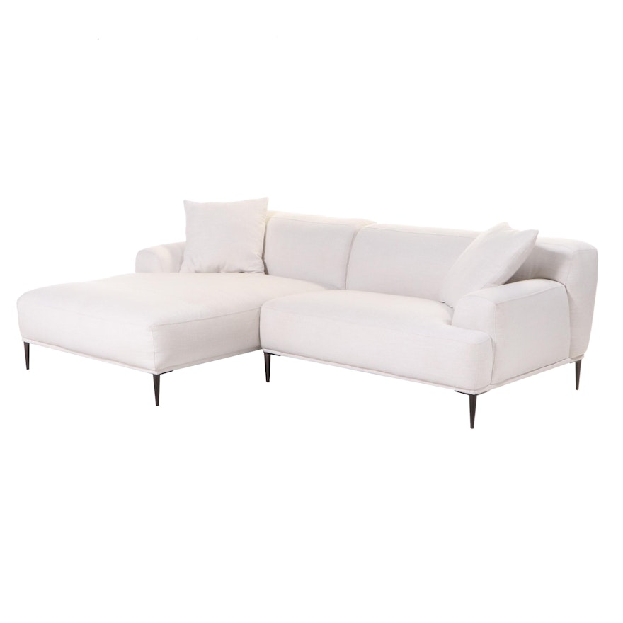 Article "Abisko" Modernist Style Left-Sided Sectional Sofa in Quartz White