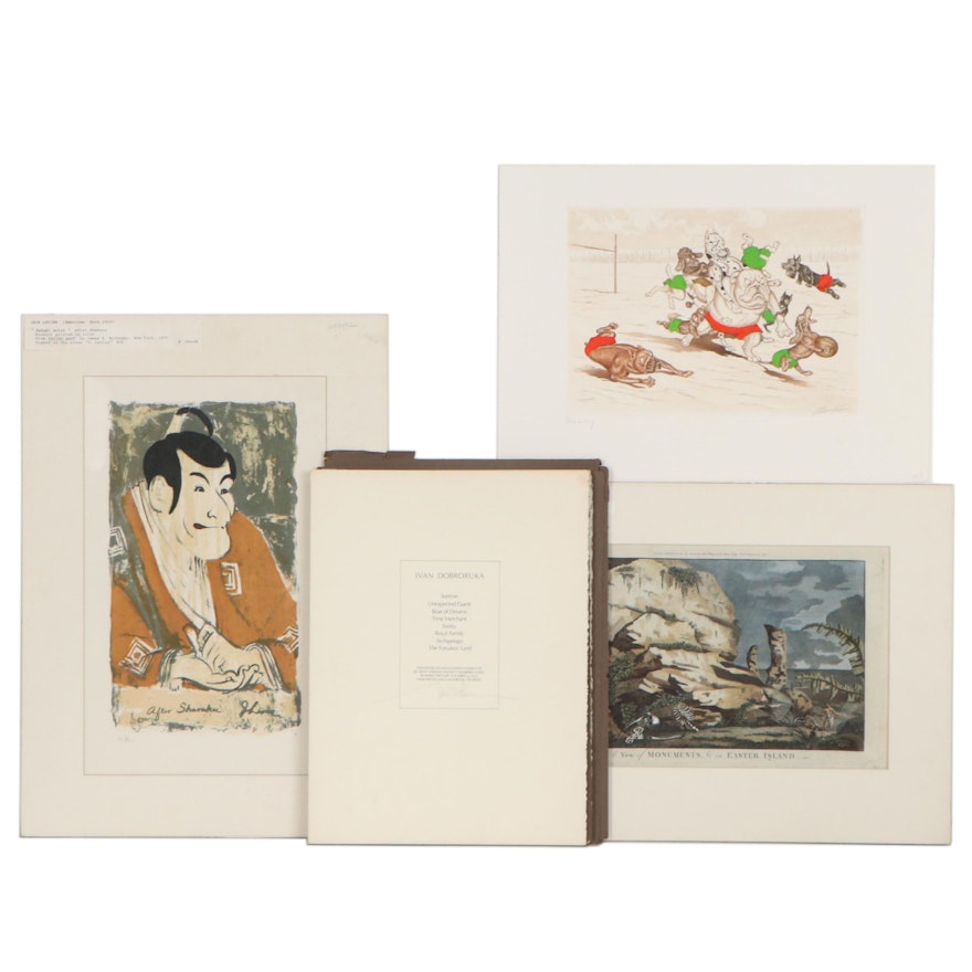 Intaglio Prints and Woodblock Including Ivan Dobroruka, Boris O'Klein, and More