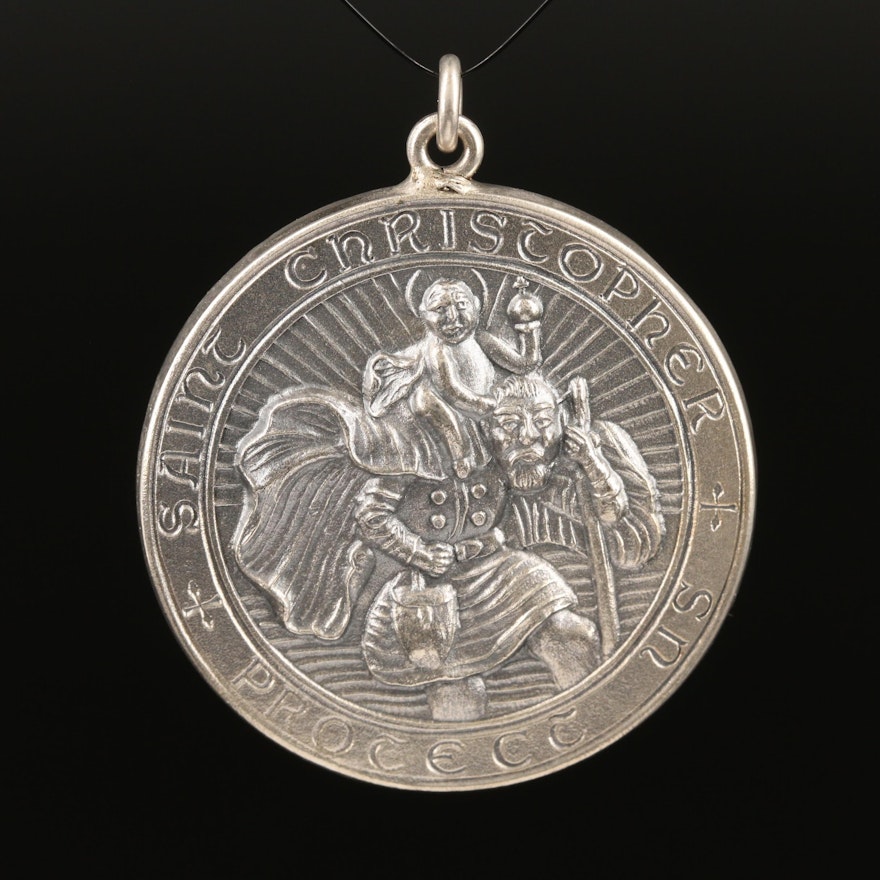 Sterling Silver Saint Christopher Pendant