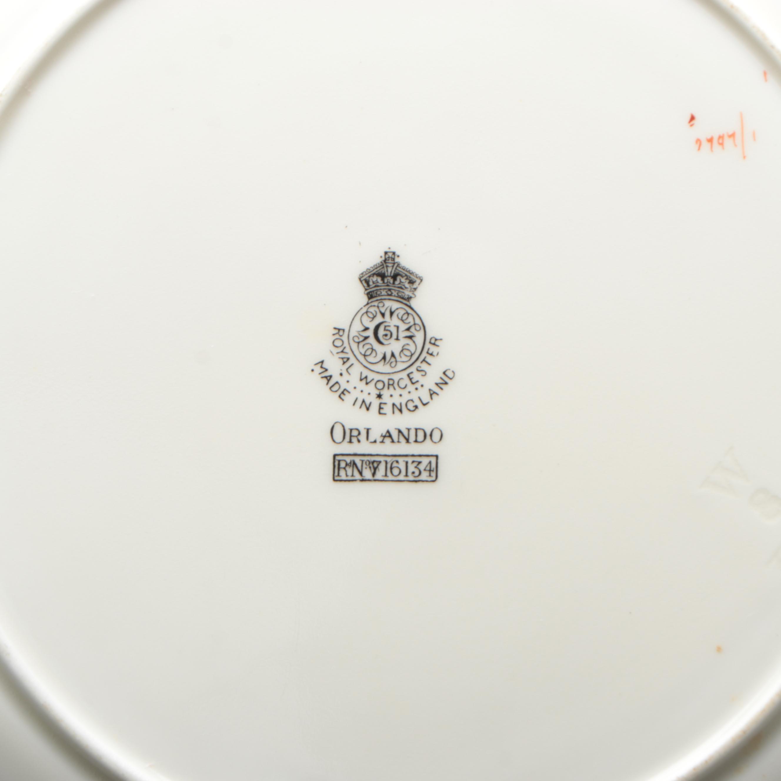 Buffalo MFG Silver Plate and Porcelain Warming Dish with Royal Worchester Plate