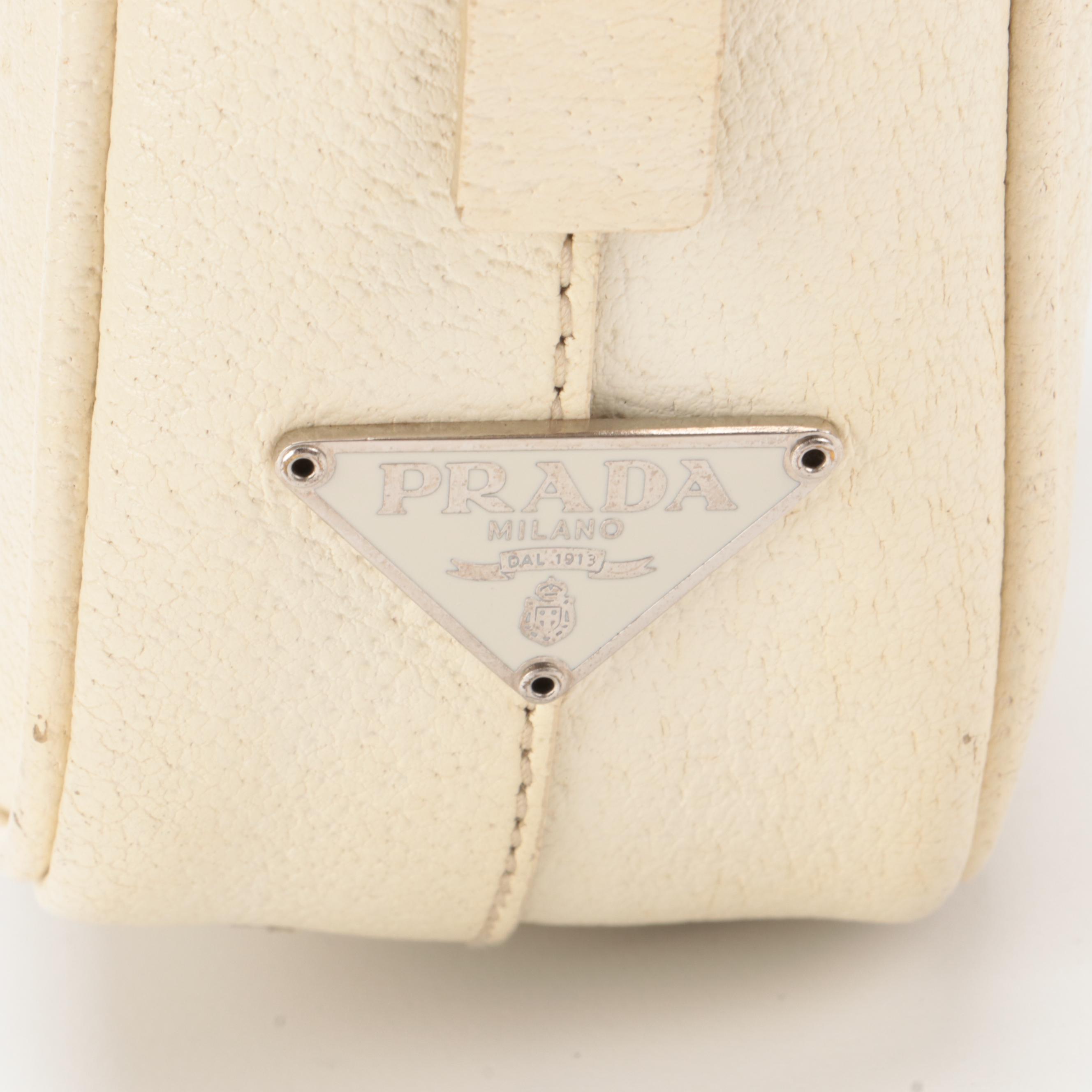 Prada Ivory Grained Leather Satchel