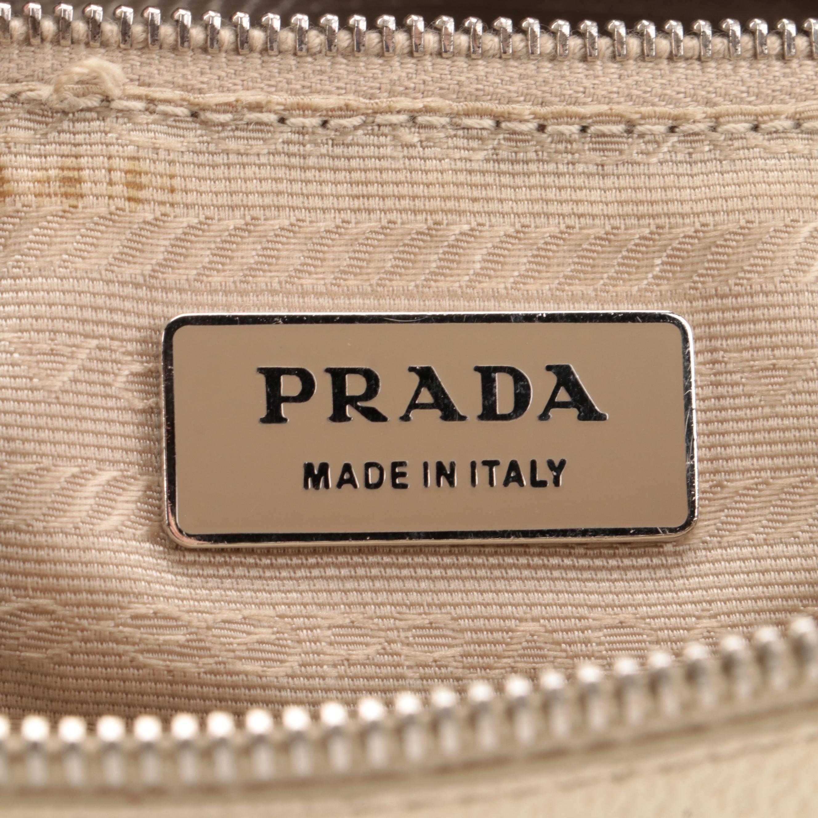 Prada Ivory Grained Leather Satchel