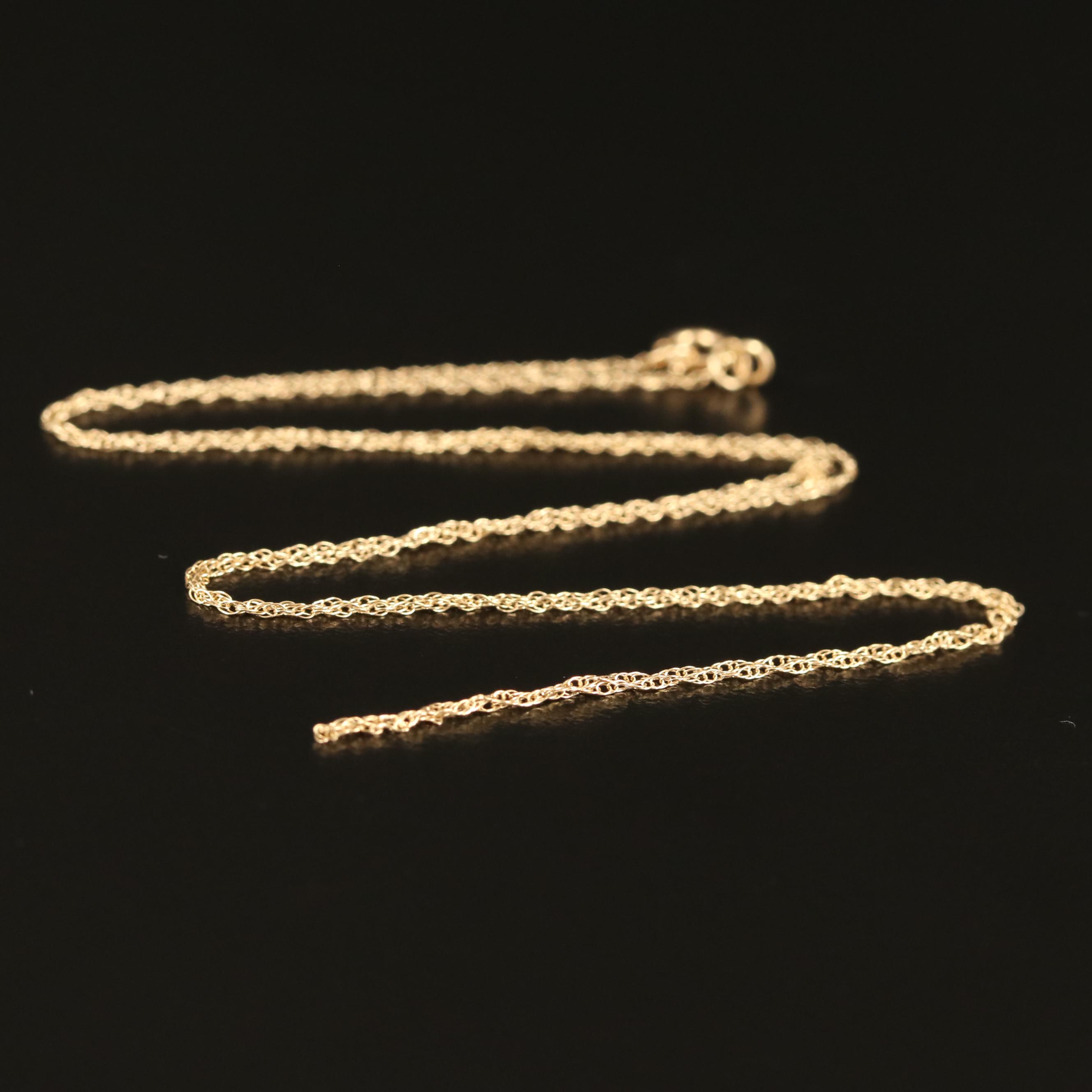 10K Loose Rope Chain Necklace