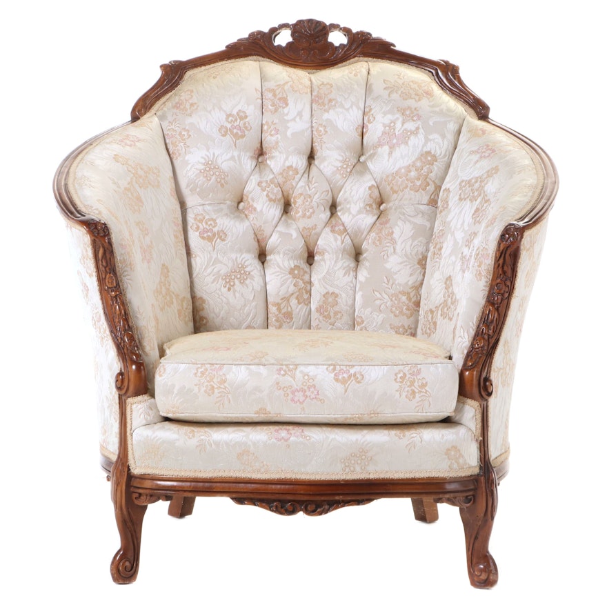 American Furniture Galleries Inc. Rococo Style Buttoned-Down Armchair