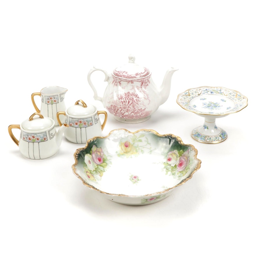 Schuman "Forget Me Not" Chalet, Royal Wessex and Other Porcelain Tea Set