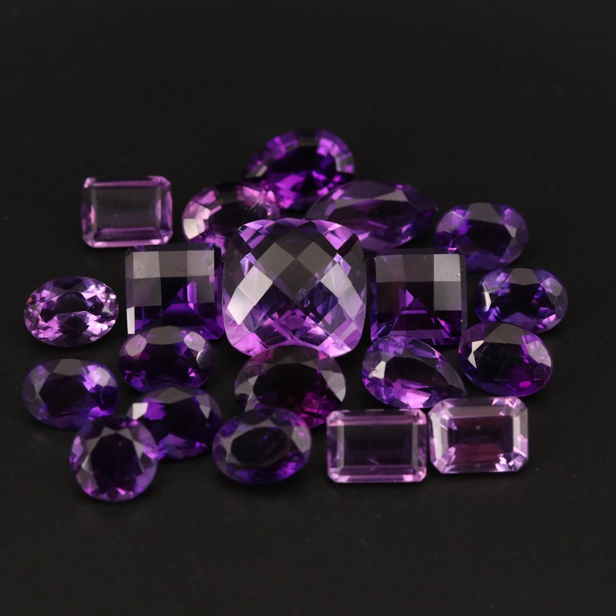 Loose 32.92 CTW Mixed Faceted Amethyst