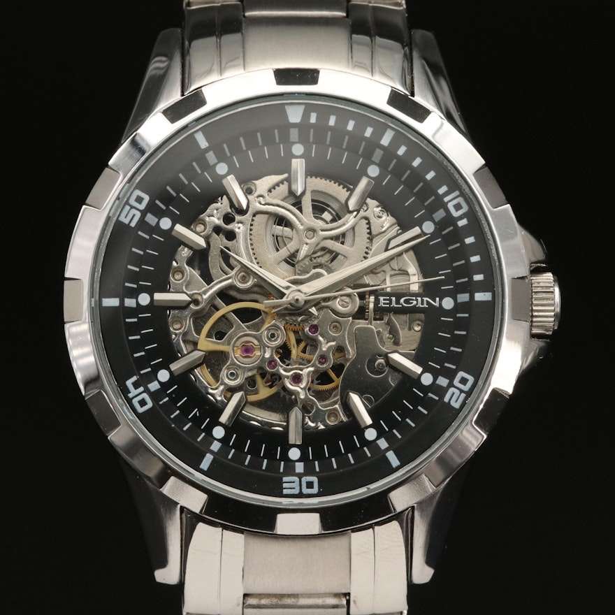 Elgin Skeleton Dial Automatic Wristwatch