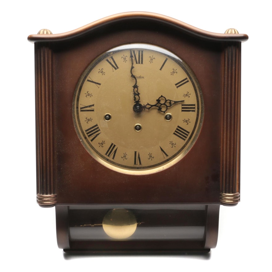 Linden Wooden Wall Clock, Late 20th Century