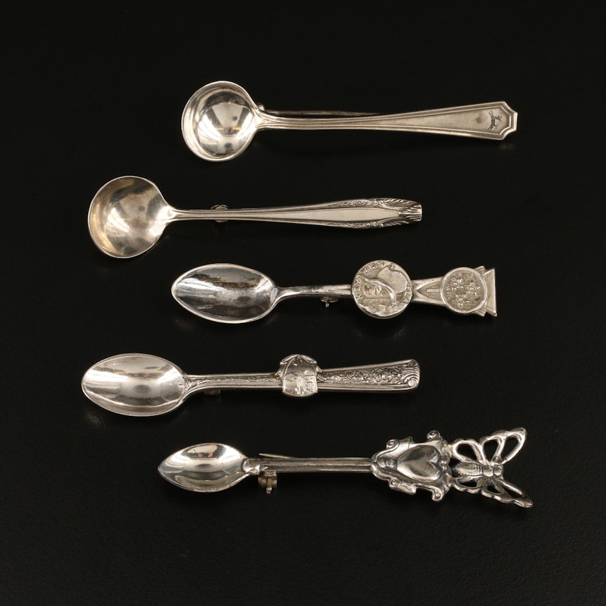 Sterling Silver Spoon Pins Featuring Gorham