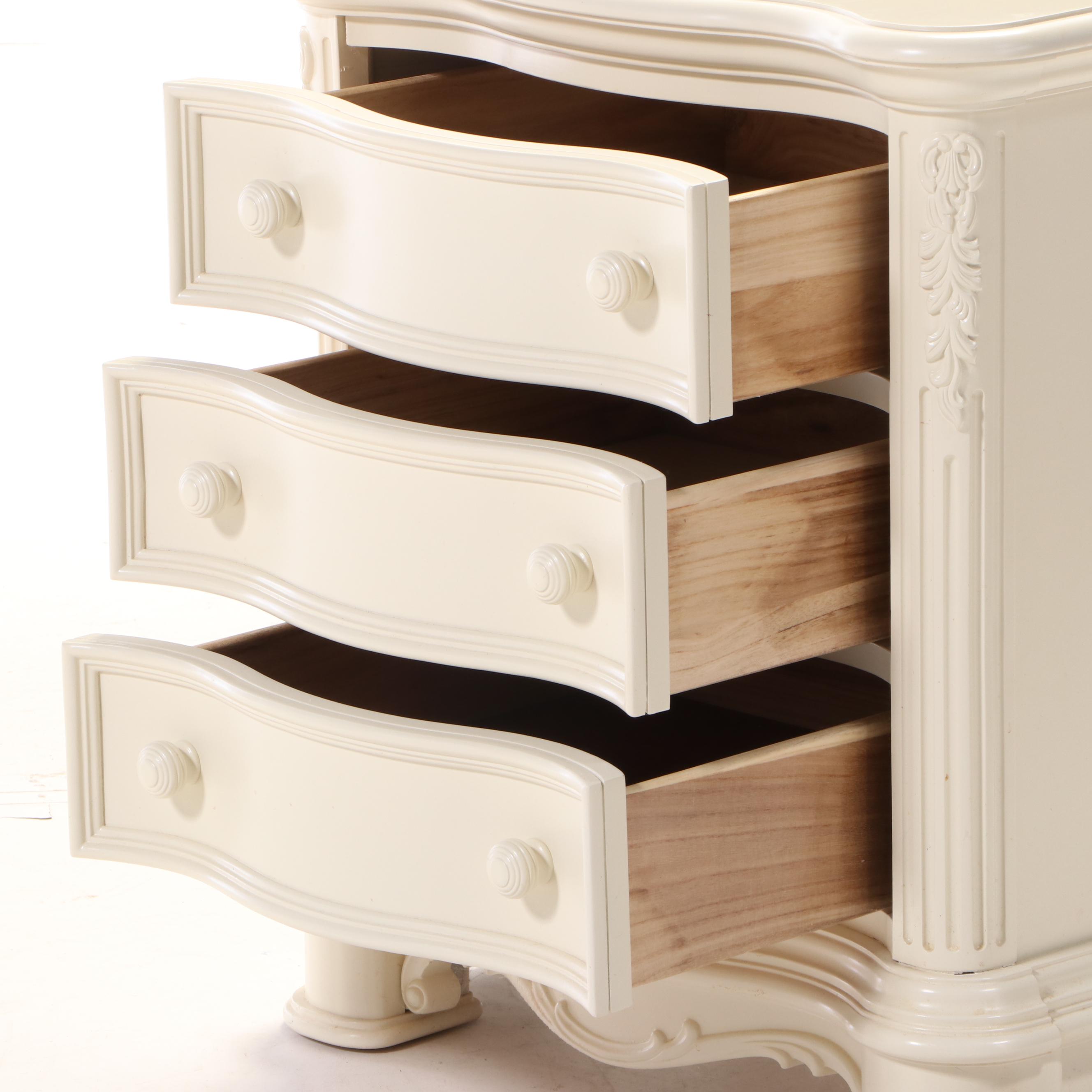 Home Meridian International "Venezia" Three-Drawer Serpentine Nightstand