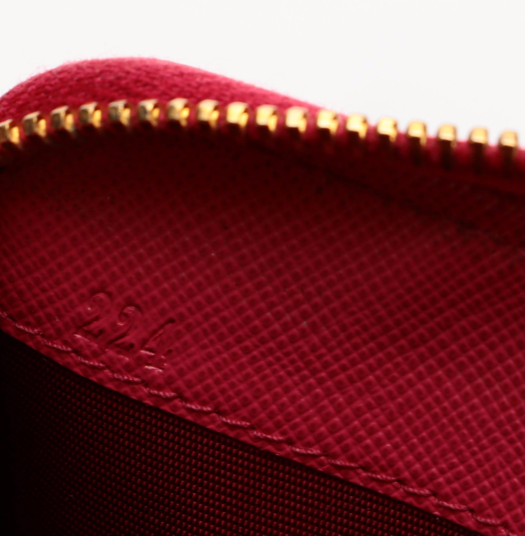 Prada Continental Bow Wallet in Peonia Saffiano Leather with Box