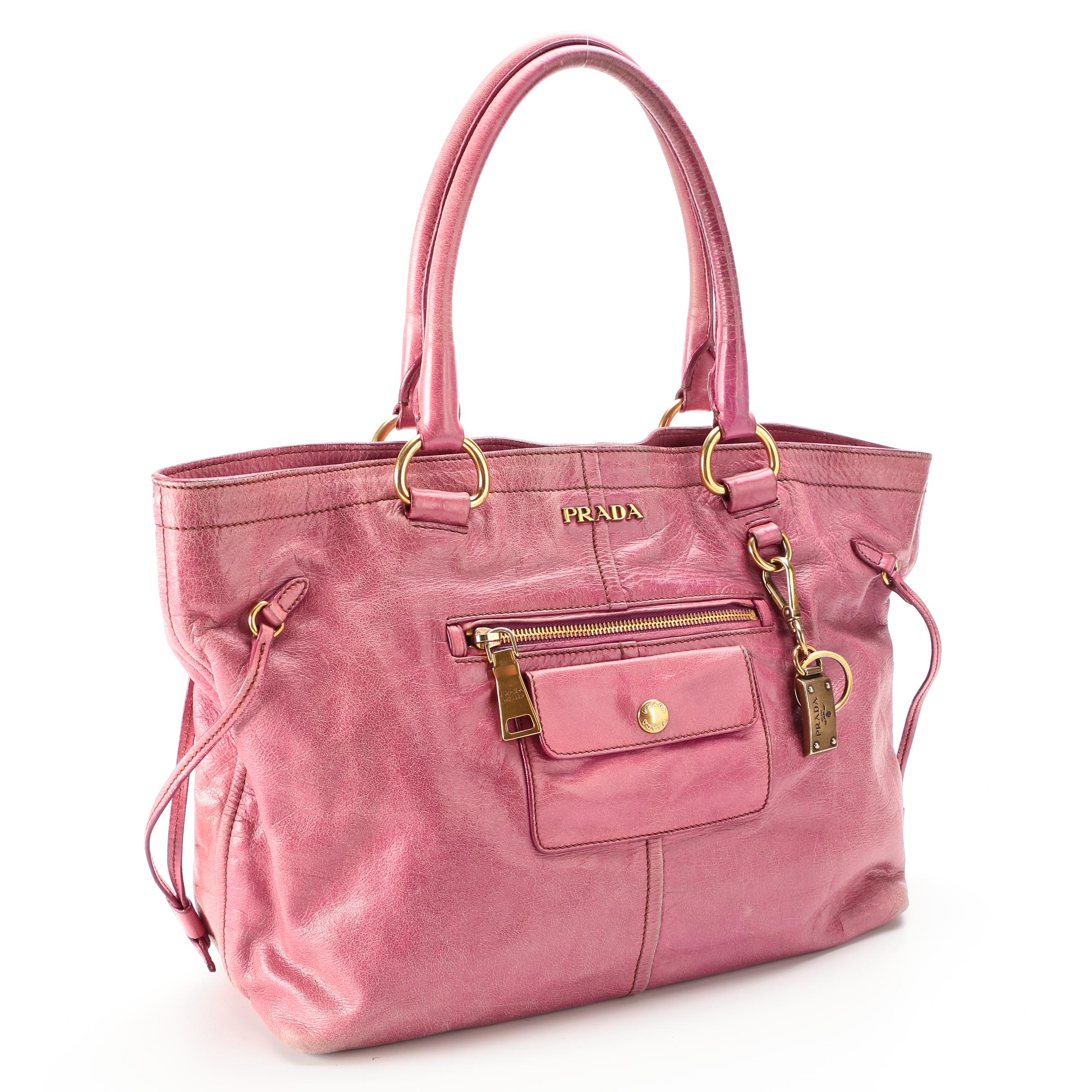 Prada Pink Vitello Leather Tote