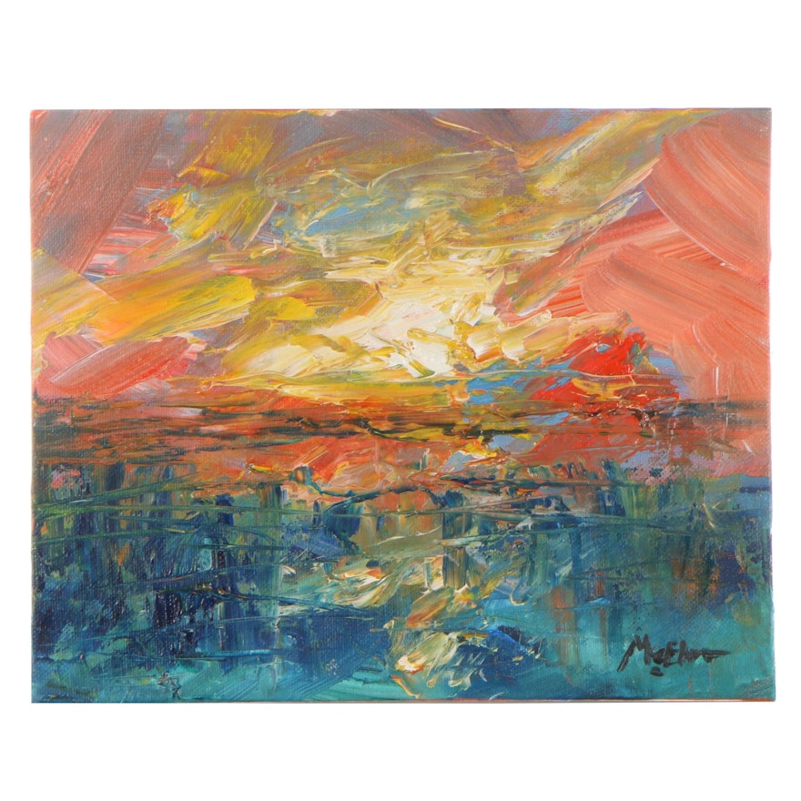 Claire McElveen Oil Painting "Ocean Sunrise," 2021