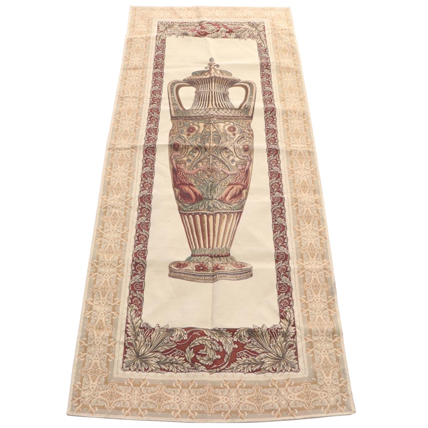 Machine Woven Baroque Style Tapestry of Neoclassical Urn
