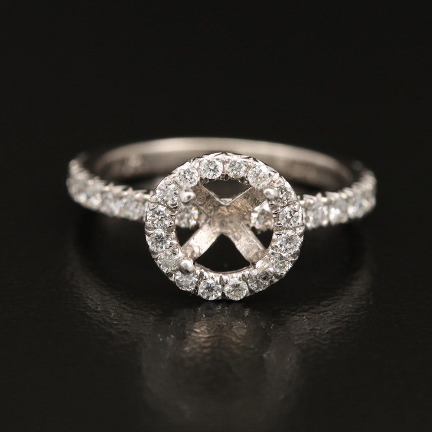 14K Diamond Semi-Mount Ring