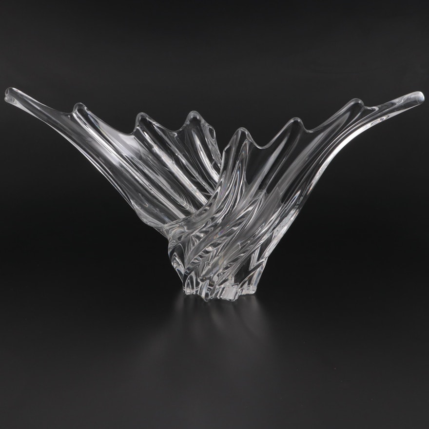 Vannes le Châtel Crystal Centerpiece Bowl, Mid to Late 20th Century