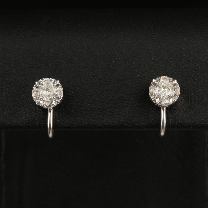 14K 1.00 CTW Diamond Screwback Earrings