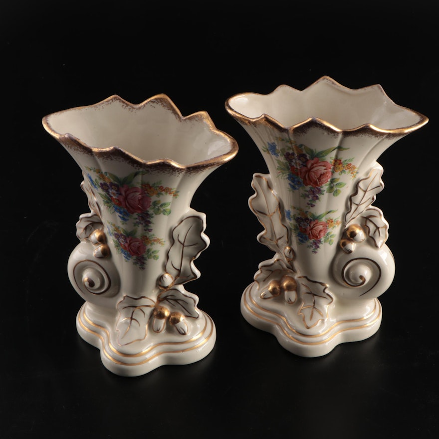 Ceramic Mantle Vases, 20th Century