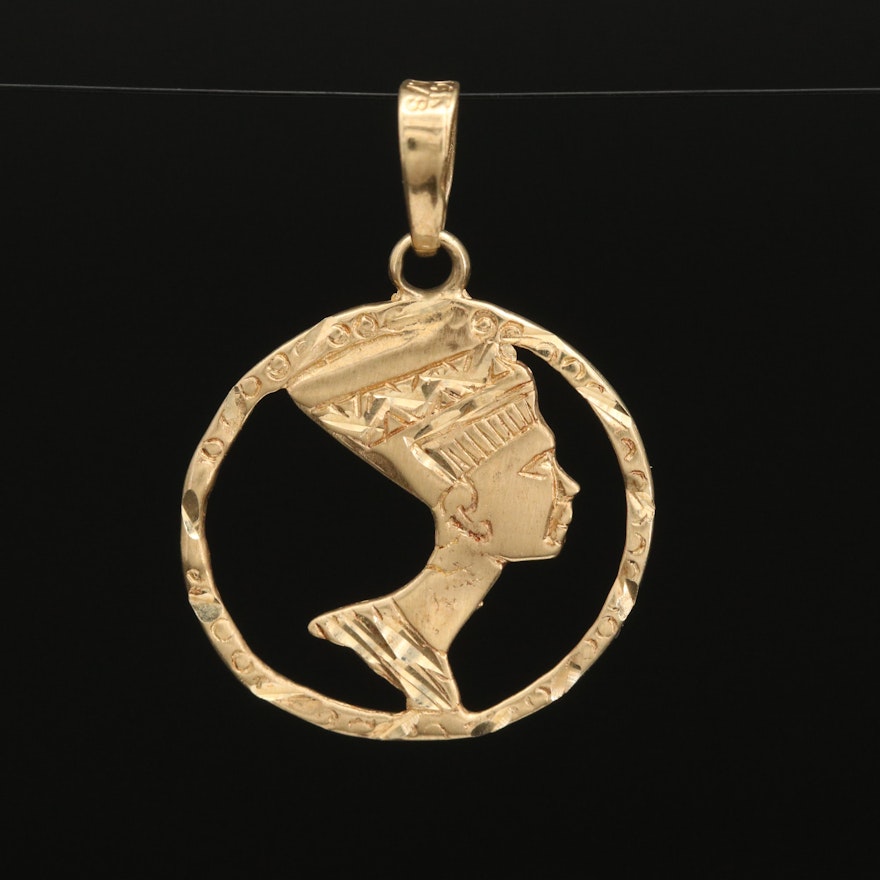 14K Nefertiti Pendant