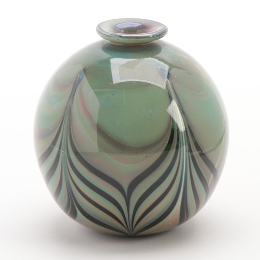 Peter VanderLaan Art Glass Bud Vase, 1974