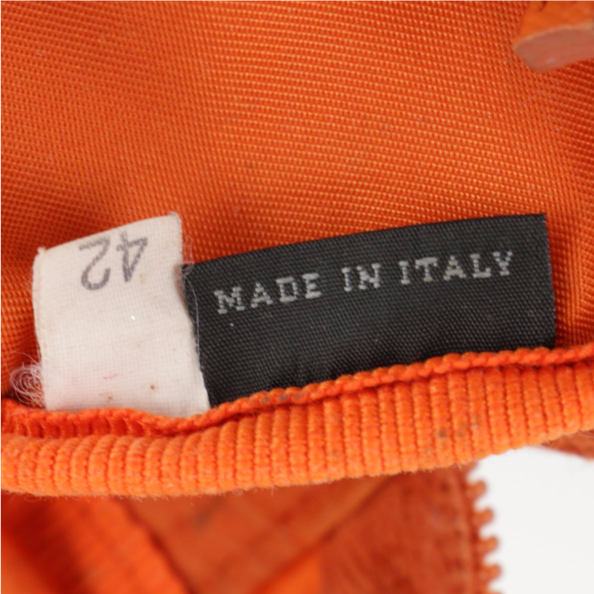 Prada Orange Tessuto Nylon Zip Pouch with Saffiano Leather