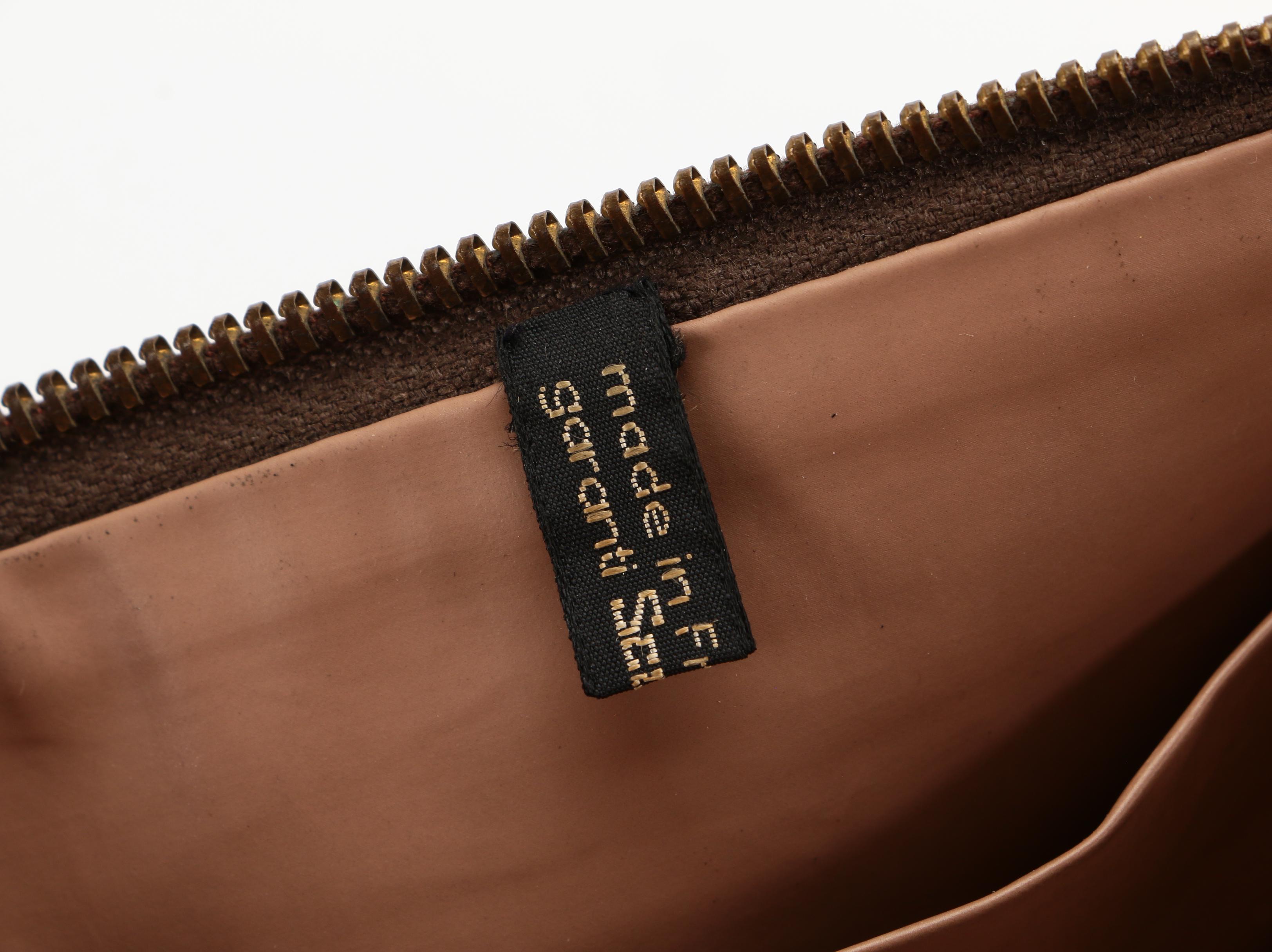 Christian Dior Cosmetic Pouch in Brown Trotter Canvas and Dark Brown Leather