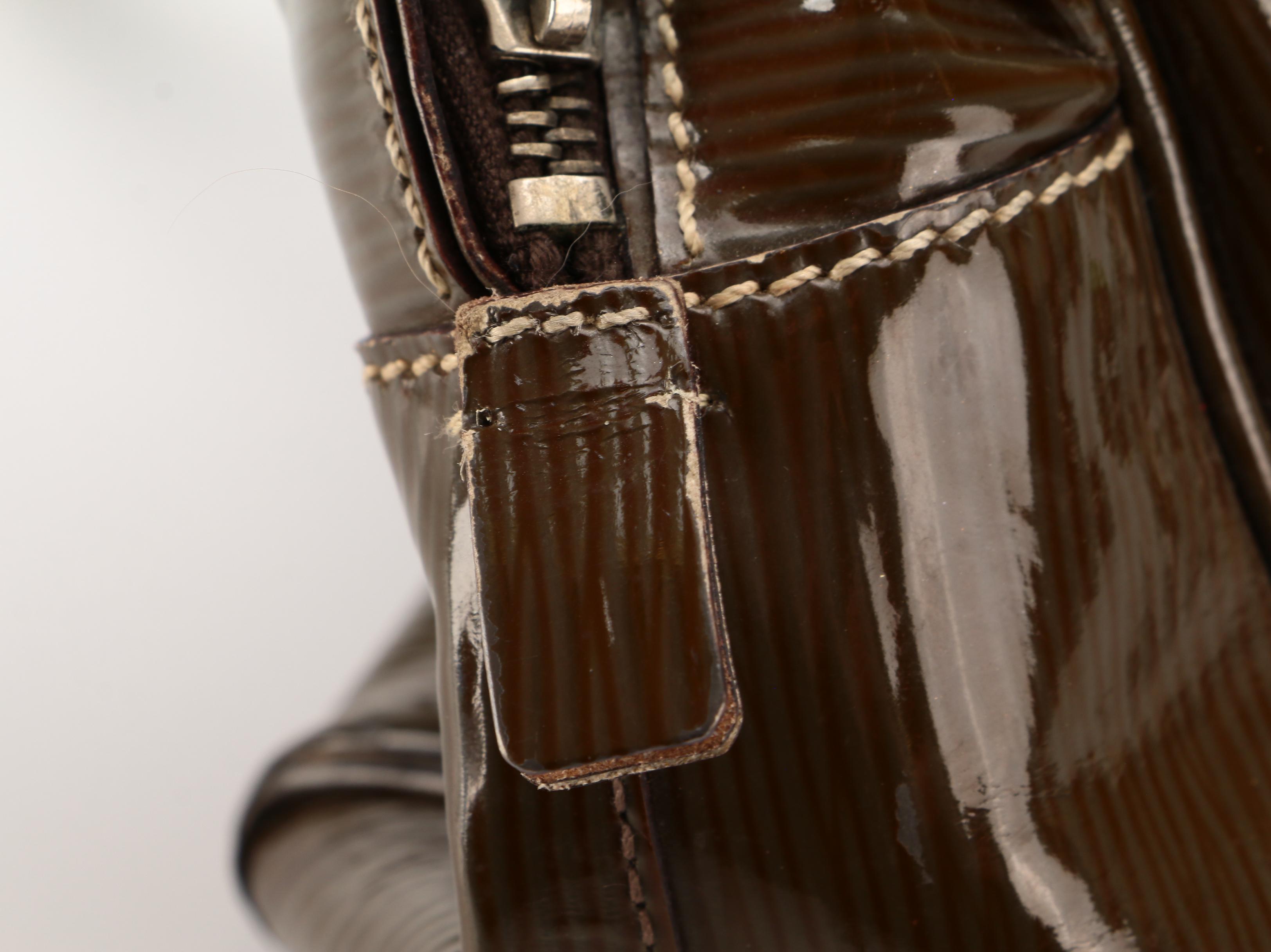 Prada Bowler Bag in Olive Embossed Patent Leather