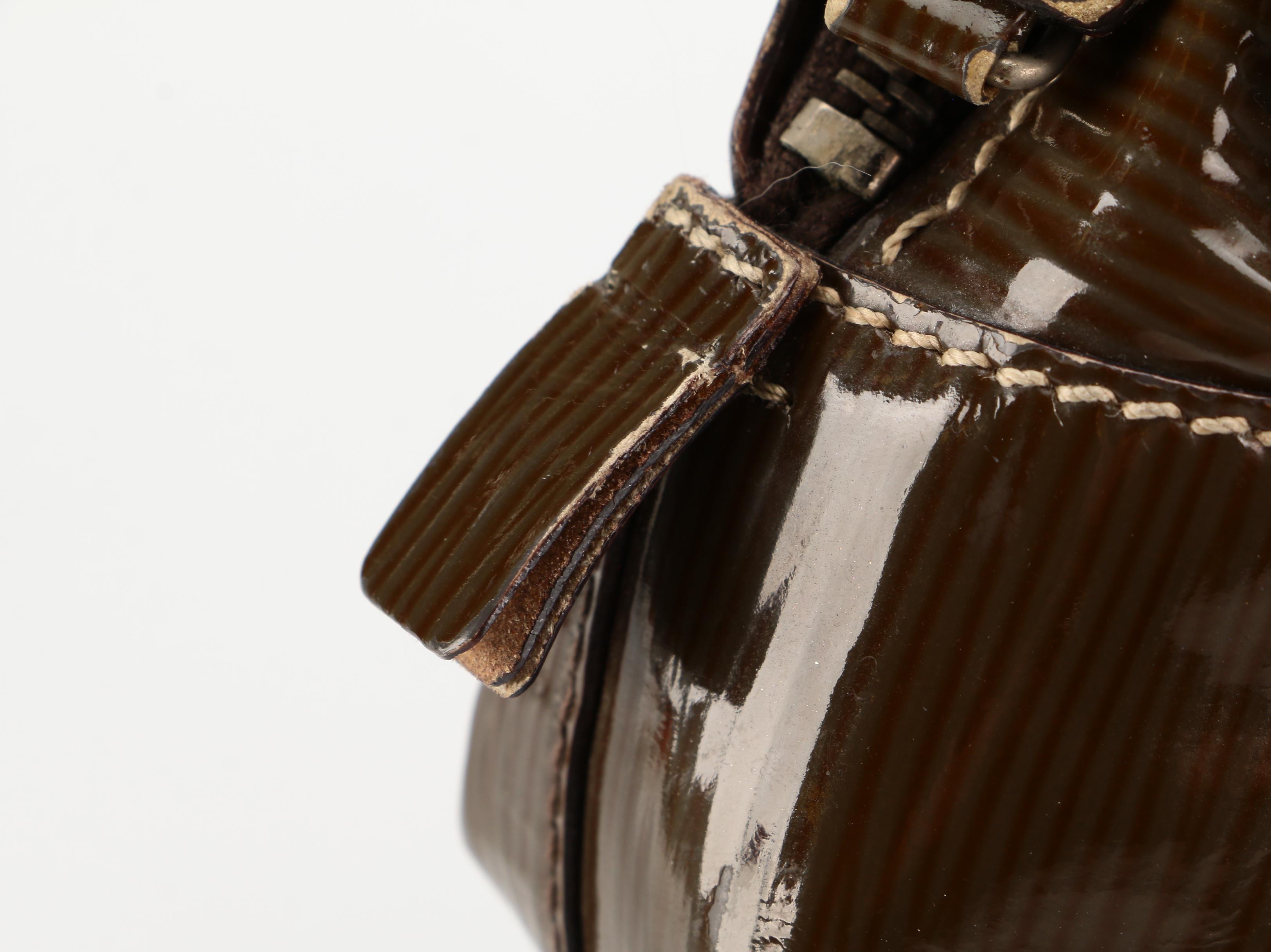 Prada Bowler Bag in Olive Embossed Patent Leather