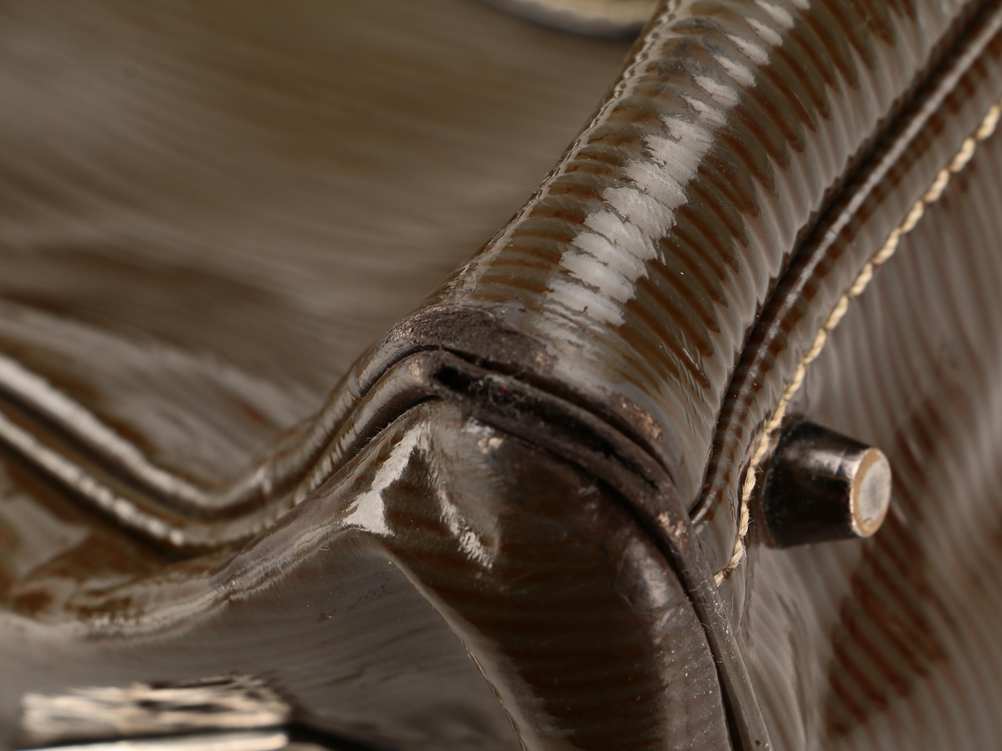 Prada Bowler Bag in Olive Embossed Patent Leather