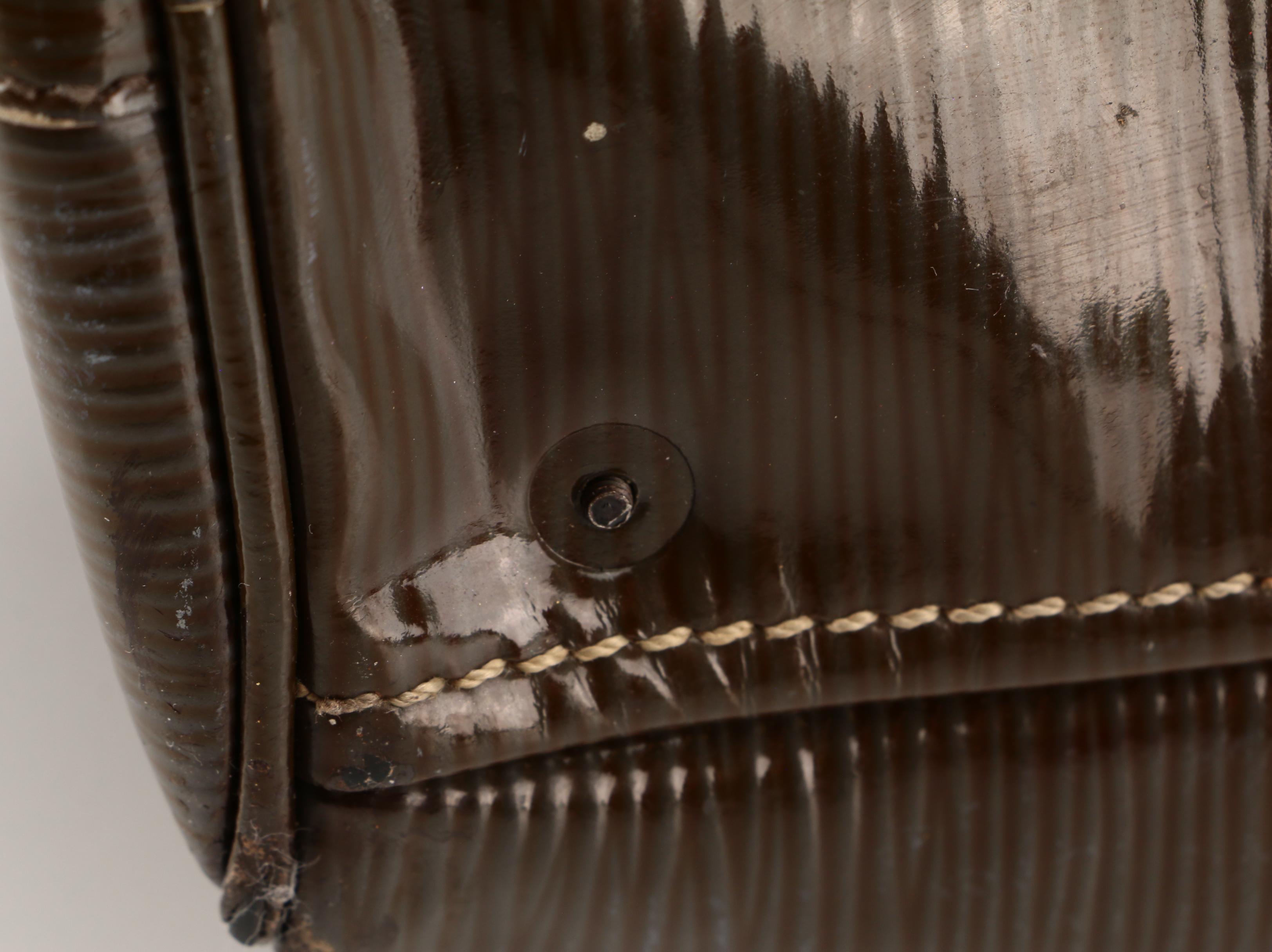 Prada Bowler Bag in Olive Embossed Patent Leather