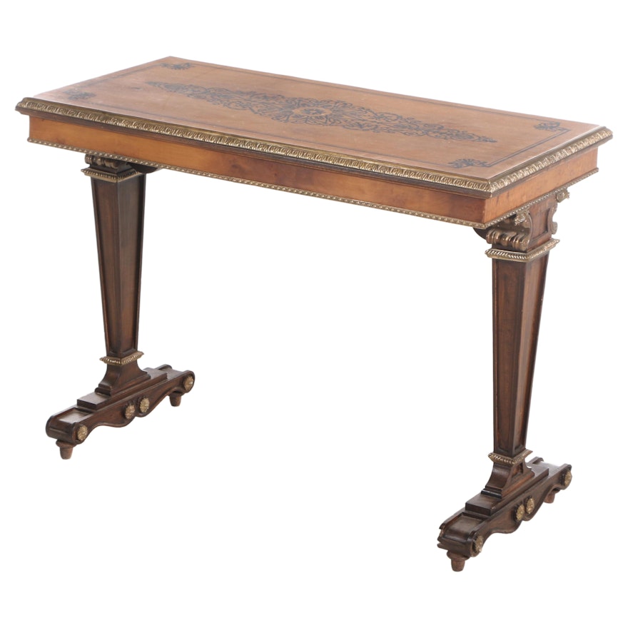 Italian Neo-Classical Style Brass-Mounted Wooden Console Table