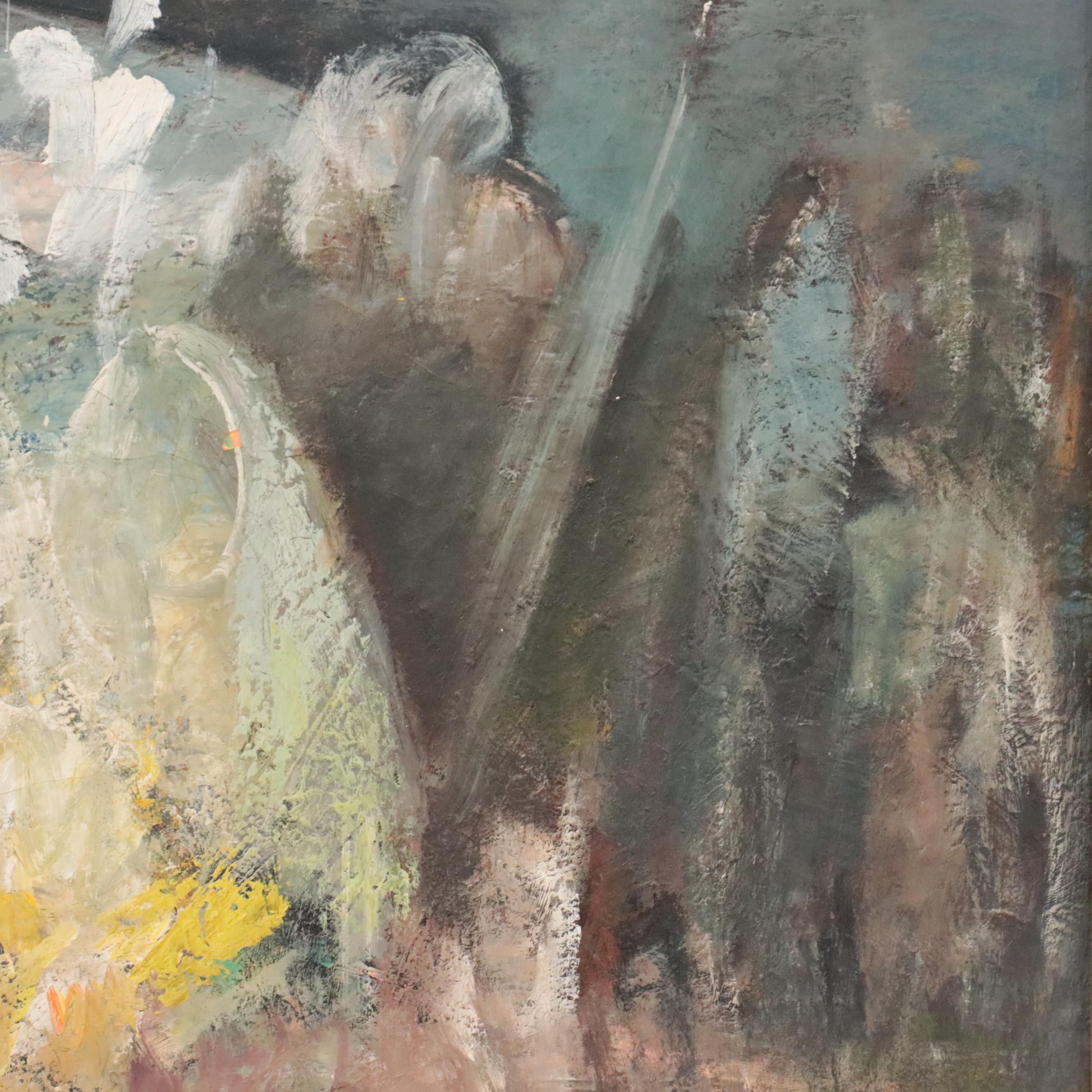 Ella Stewart-Clayburn Abstract Oil Painting, Mid-20th Century